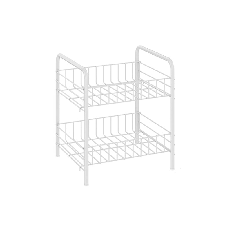 Modern Style Bookshelf White Open Back Metal Bookcase with Caster Wheels