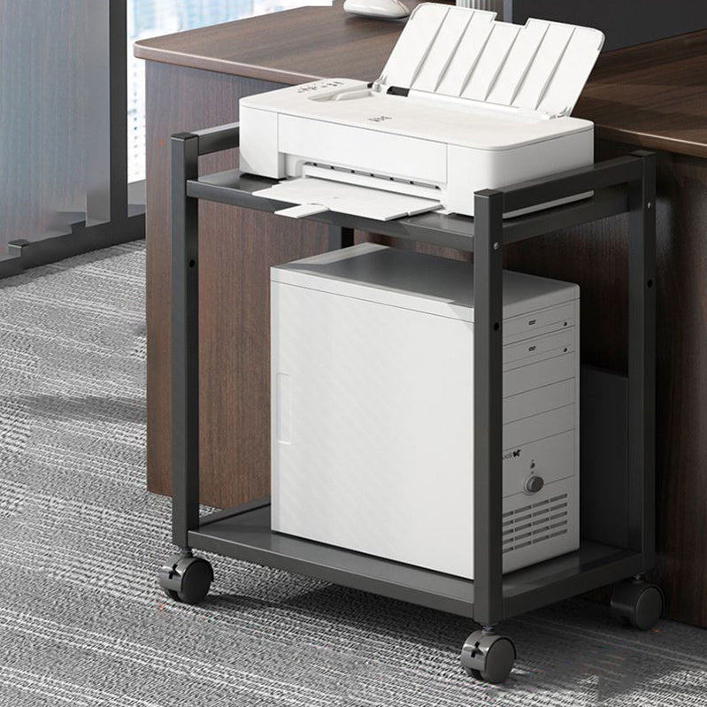 Modern Style Bookshelf Open Back Bookcase with Caster Wheels for Office