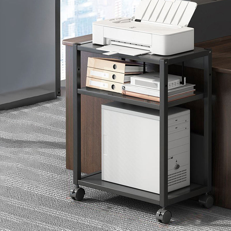 Modern Style Bookshelf Open Back Bookcase with Caster Wheels for Office