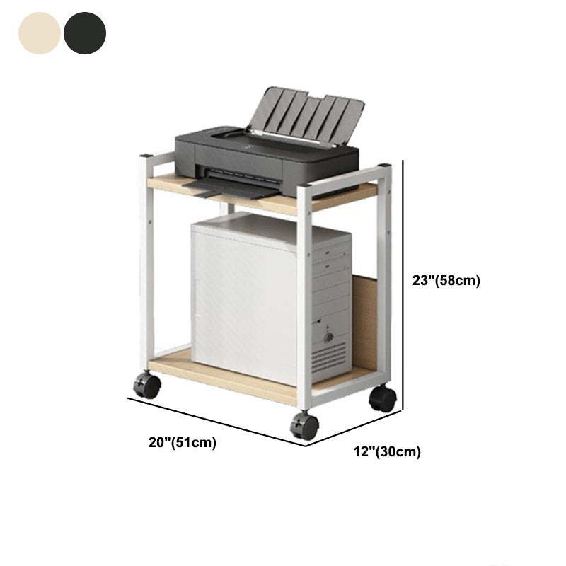 Modern Style Bookshelf Open Back Bookcase with Caster Wheels for Office