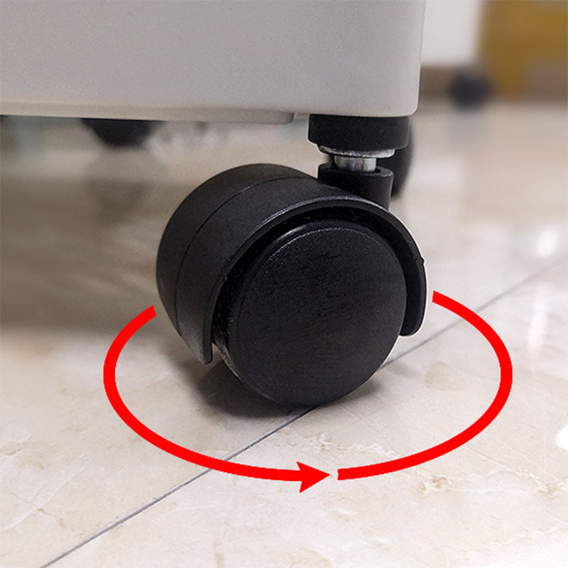 Contemporary Plastic Geometric Bookcase Open Back Bookshelf with Wheels