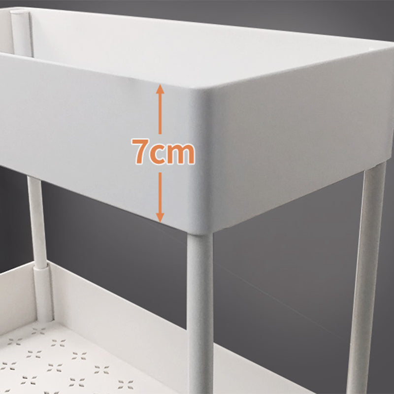 Contemporary Plastic Geometric Bookcase Open Back Bookshelf with Wheels