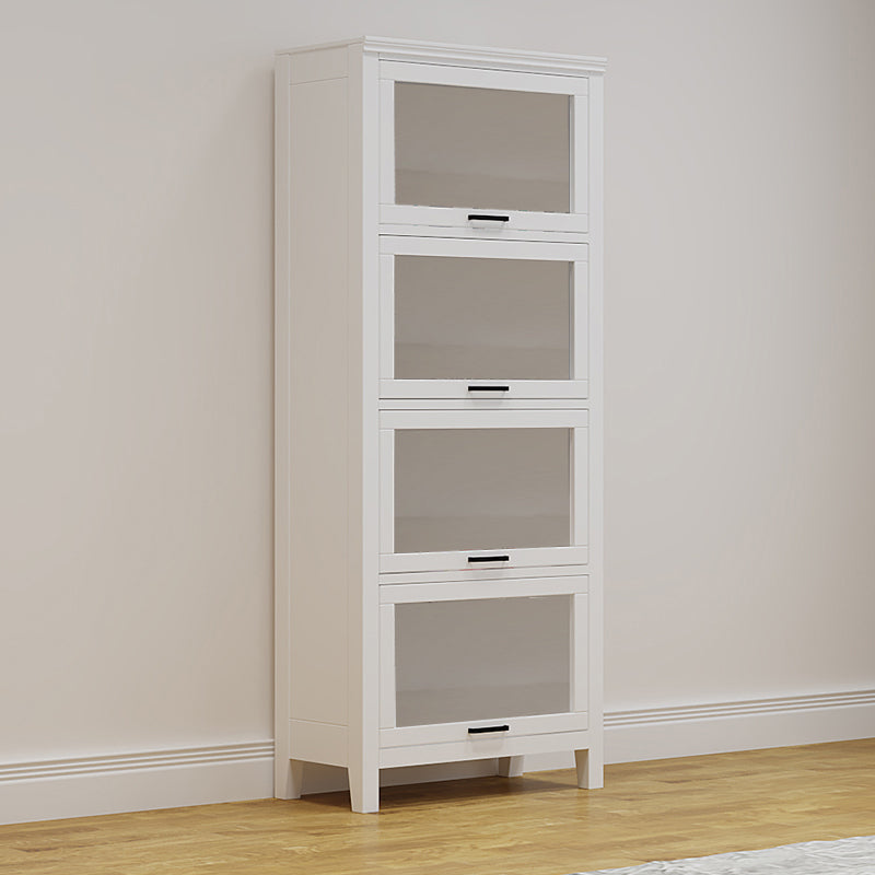 11.81"W Bookcase Contemporary Style Solid Wood Bookshelf for Home Office with Doors