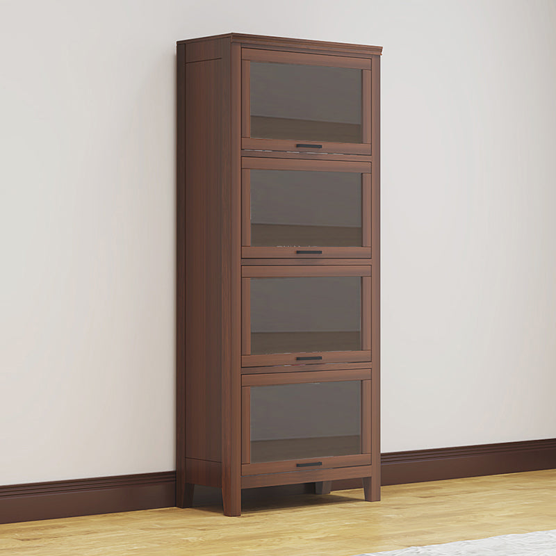11.81"W Bookcase Contemporary Style Solid Wood Bookshelf for Home Office with Doors