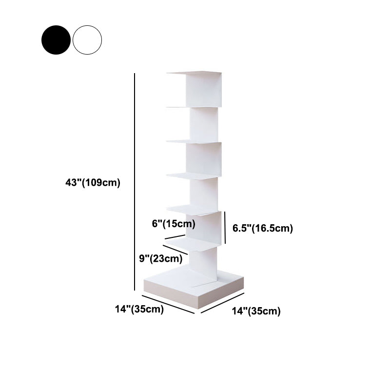 Contemporary Style Geometric Bookcase Vertical Closed Back Bookshelf
