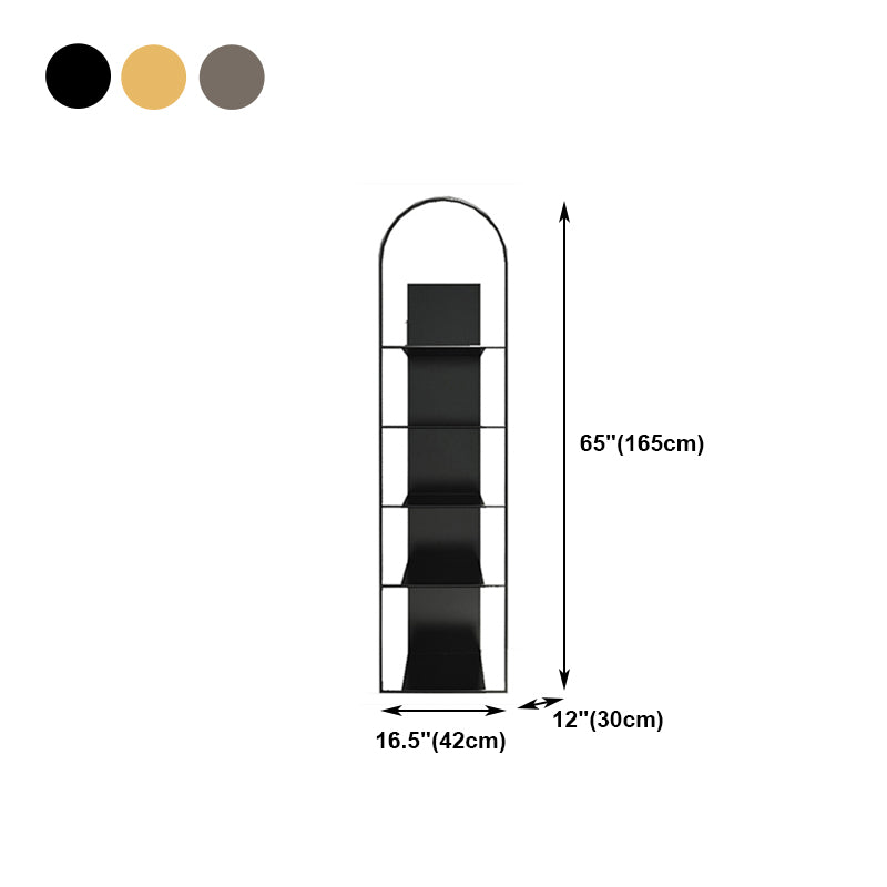 Modern Style Bookshelf Closed Back Metal Bookcase for Living Room