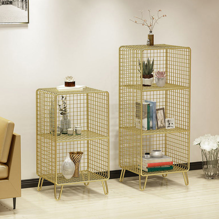Modern Style Bookshelf Closed Back Metal Standard Bookcase for Home