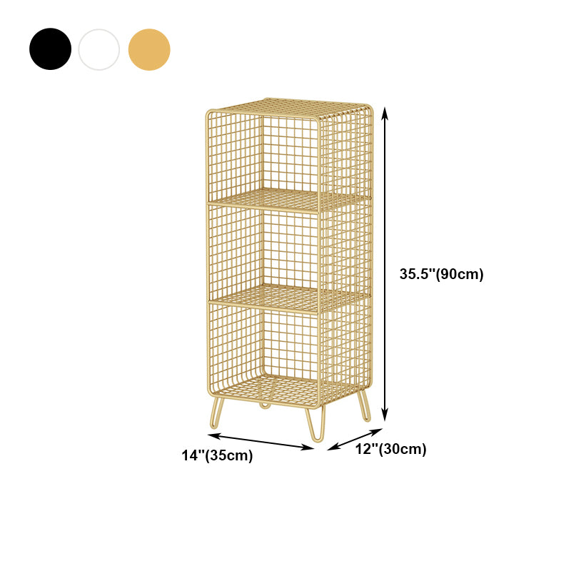 Modern Style Bookshelf Closed Back Metal Standard Bookcase for Home