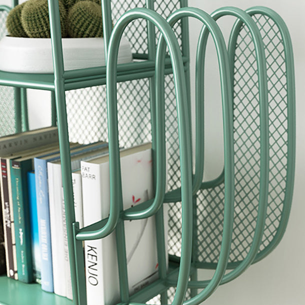 Modern Style Bookshelf Standard Closed Back Metal Home Bookcase