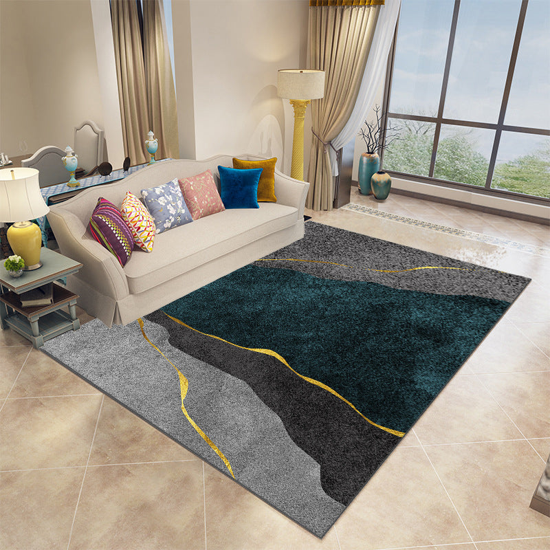 Pink Color Piece Rug Polyester Graphic Indoor Rug Stain Resistant Rug for Drawing Room