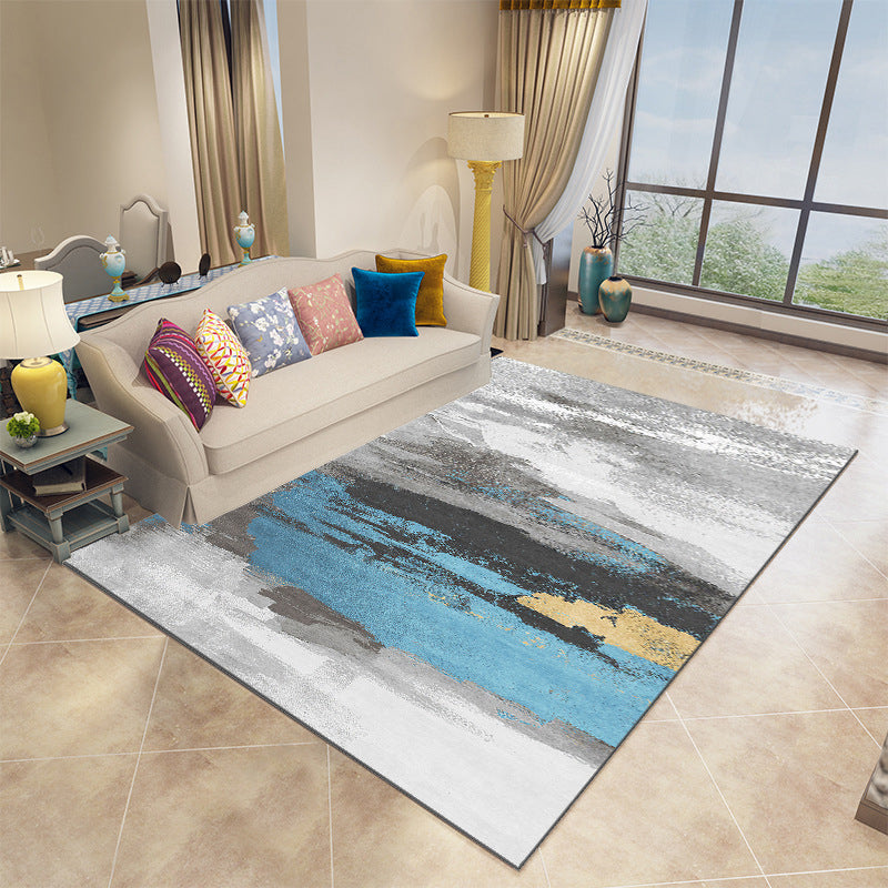 Pink Color Piece Rug Polyester Graphic Indoor Rug Stain Resistant Rug for Drawing Room