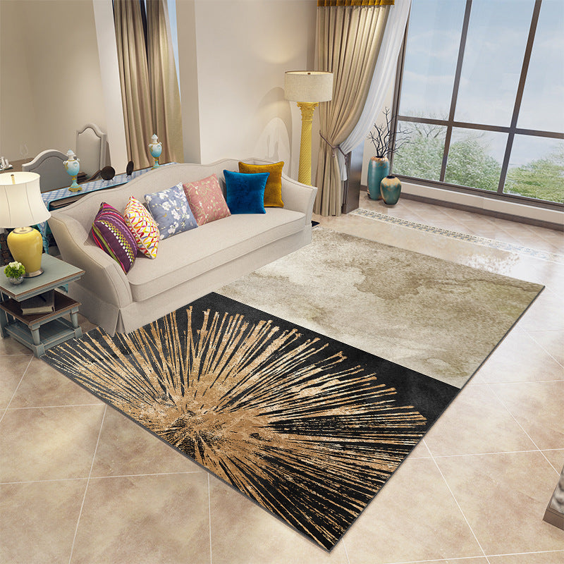 Pink Color Piece Rug Polyester Graphic Indoor Rug Stain Resistant Rug for Drawing Room