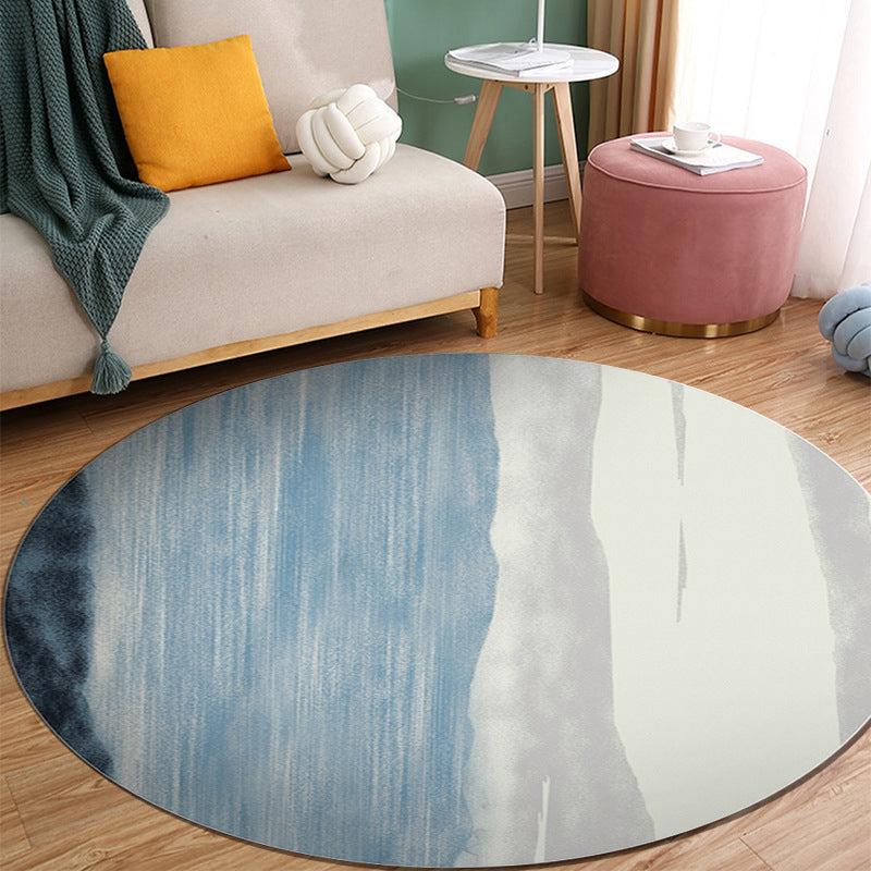 Orange Modern Rug Polyester Abstract Print Rug Washable Rug for Living Room