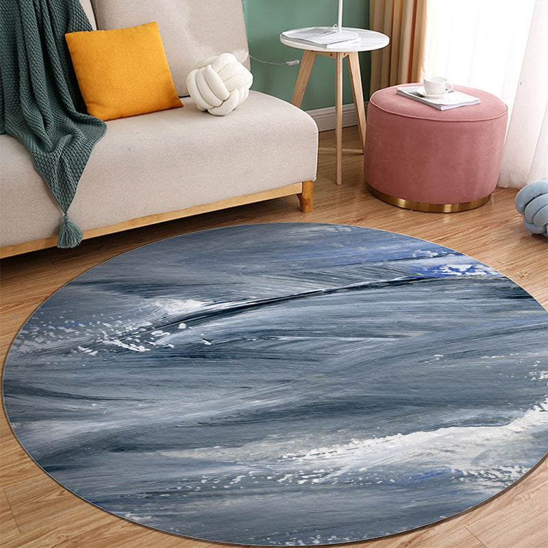 Orange Modern Rug Polyester Abstract Print Rug Washable Rug for Living Room