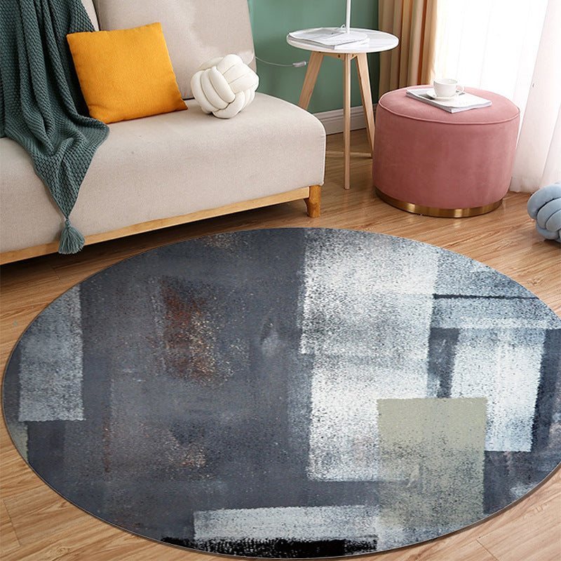 Orange Modern Rug Polyester Abstract Print Rug Washable Rug for Living Room