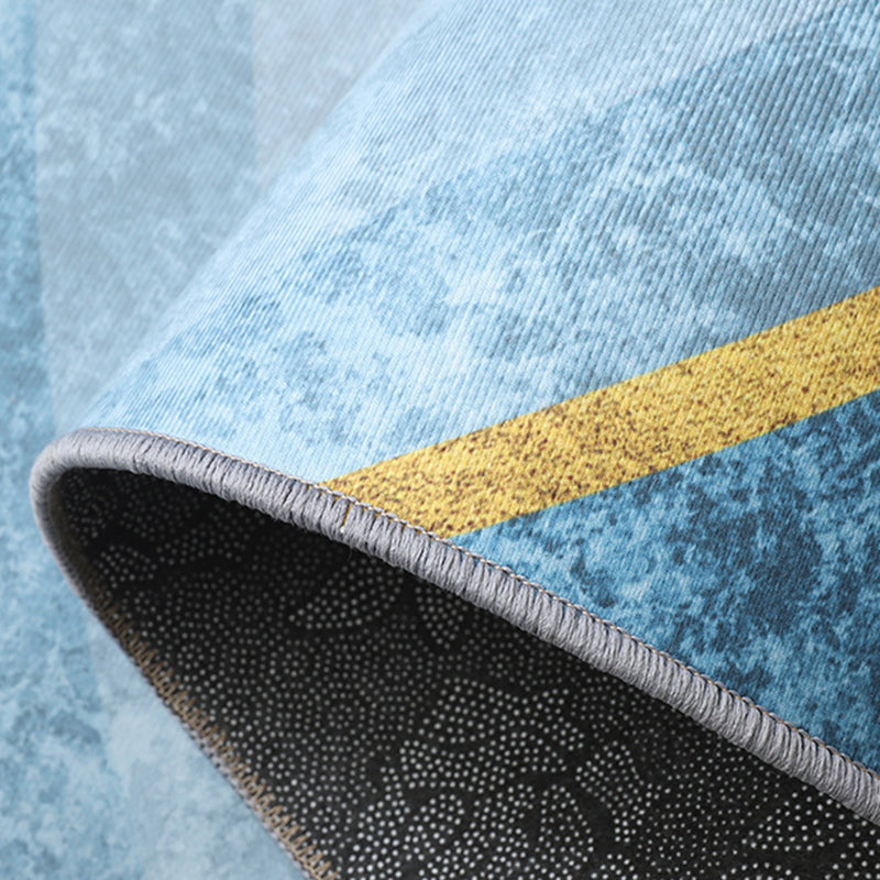 Gray Modern Carpet Polyester Line Carpet Non-Slip Backing Carpet for Home Decor