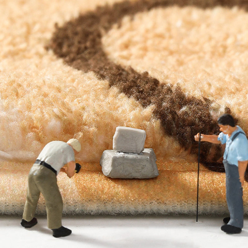 White Color Piece Rug Polyester Casual Rug Non-Slip Backing Rug for Living Room