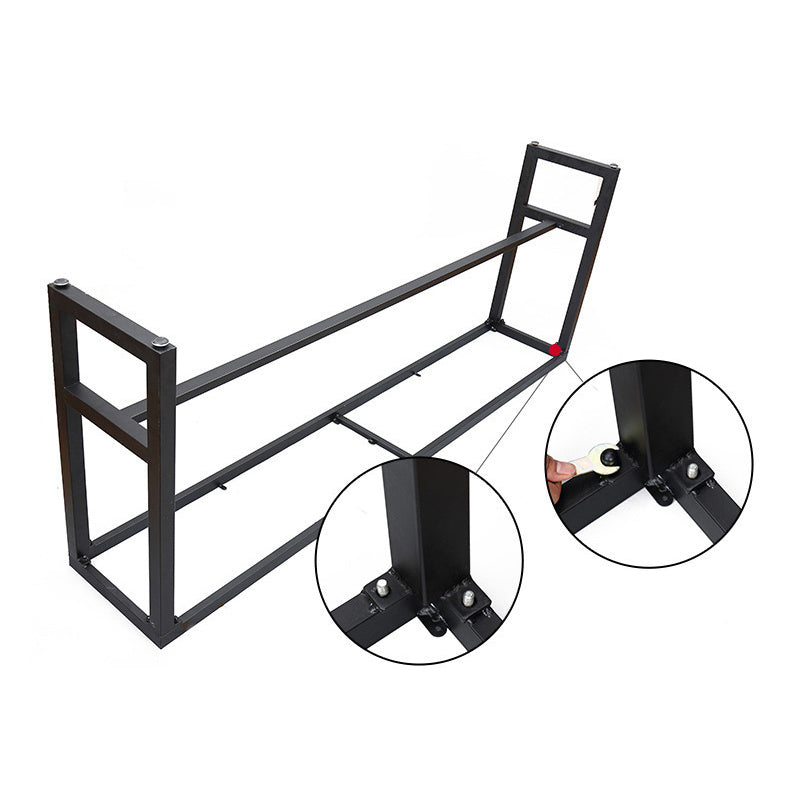 Solid Wood Bar Table Industrial Bar Dining Table with Black Trestle Base