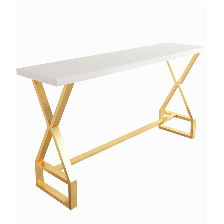 Pine Wood Bar Dining Table Traditional Luxury Rectangle Bar Table with Trestle Base