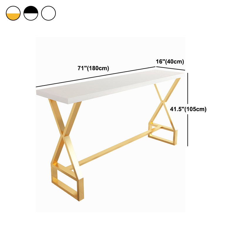 Pine Wood Bar Dining Table Traditional Luxury Rectangle Bar Table with Trestle Base