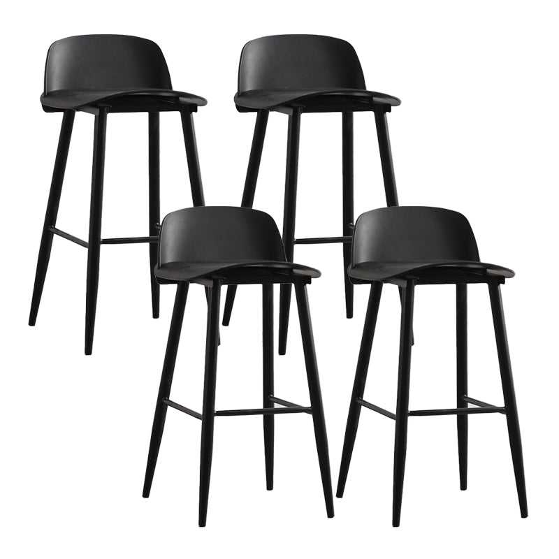 Modern Backrest Armless Counter Stool Iron Cafe Bar Stool with Acrylic Seat and Pedal