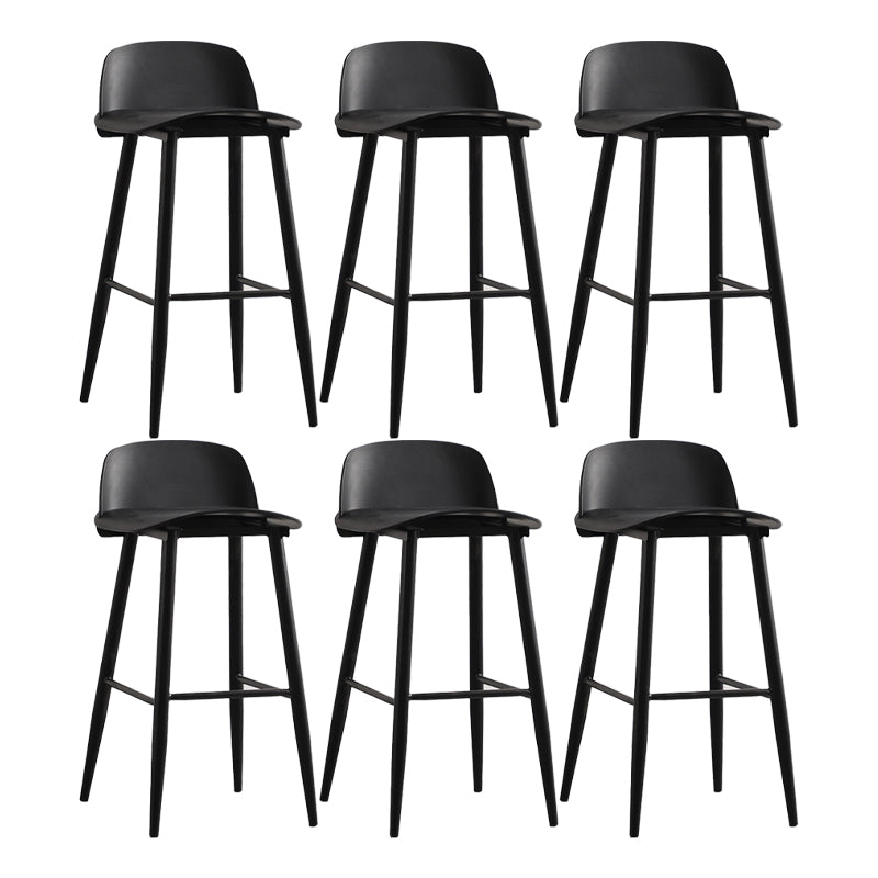 Modern Backrest Armless Counter Stool Iron Cafe Bar Stool with Acrylic Seat and Pedal