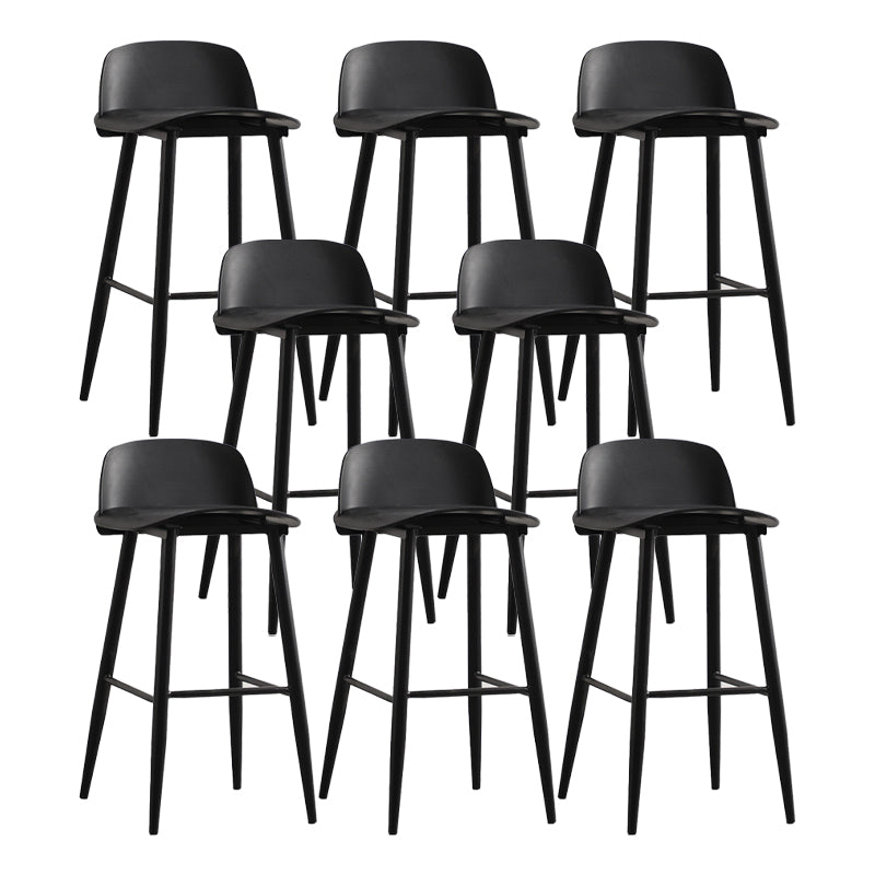 Modern Backrest Armless Counter Stool Iron Cafe Bar Stool with Acrylic Seat and Pedal