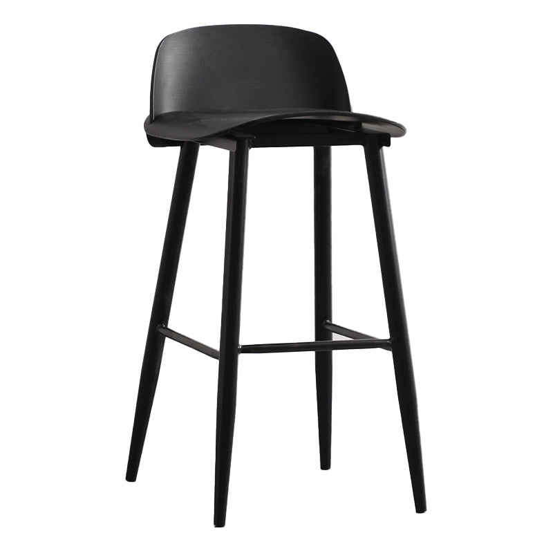 Modern Backrest Armless Counter Stool Iron Cafe Bar Stool with Acrylic Seat and Pedal