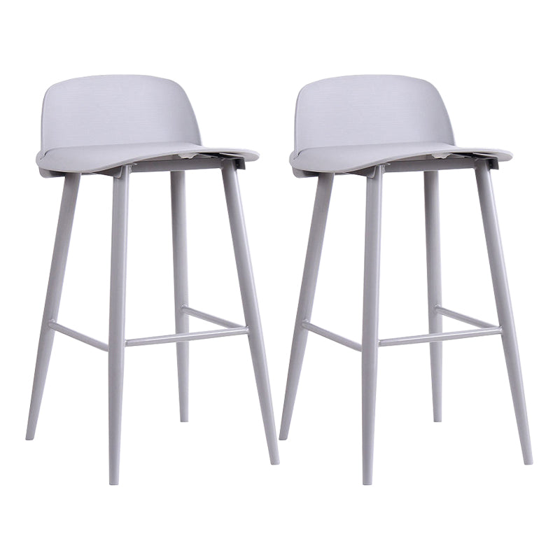 Modern Backrest Armless Counter Stool Iron Cafe Bar Stool with Acrylic Seat and Pedal