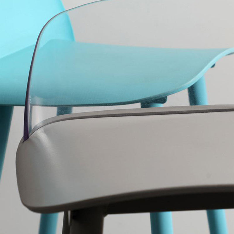 Modern Backrest Armless Counter Stool Iron Cafe Bar Stool with Acrylic Seat and Pedal