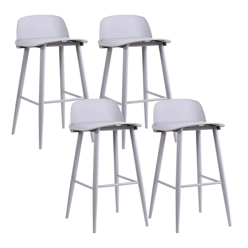Modern Backrest Armless Counter Stool Iron Cafe Bar Stool with Acrylic Seat and Pedal