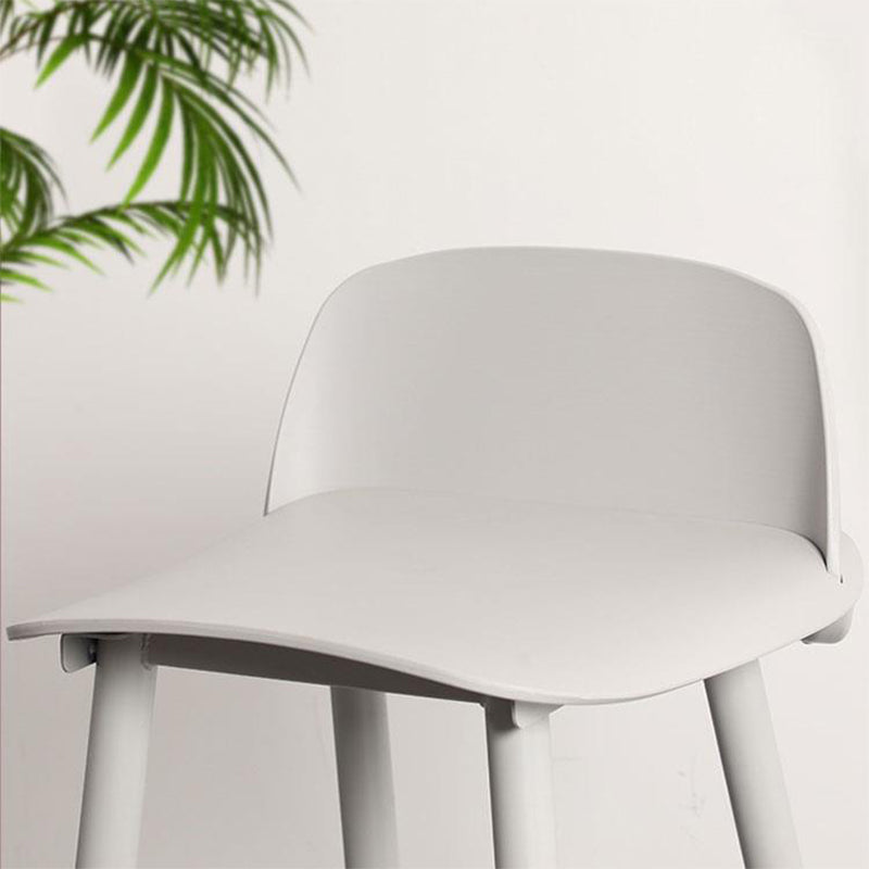 Modern Backrest Armless Counter Stool Iron Cafe Bar Stool with Acrylic Seat and Pedal