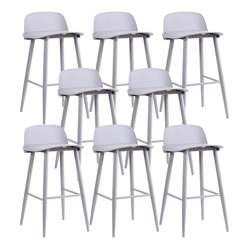 Modern Backrest Armless Counter Stool Iron Cafe Bar Stool with Acrylic Seat and Pedal
