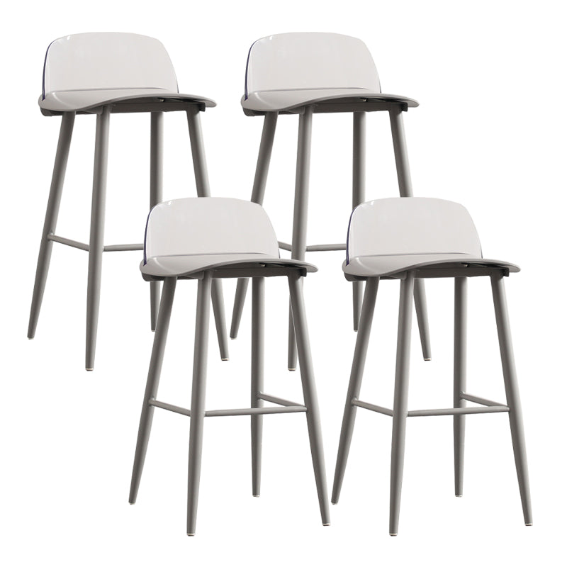 Modern Backrest Armless Counter Stool Iron Cafe Bar Stool with Acrylic Seat and Pedal