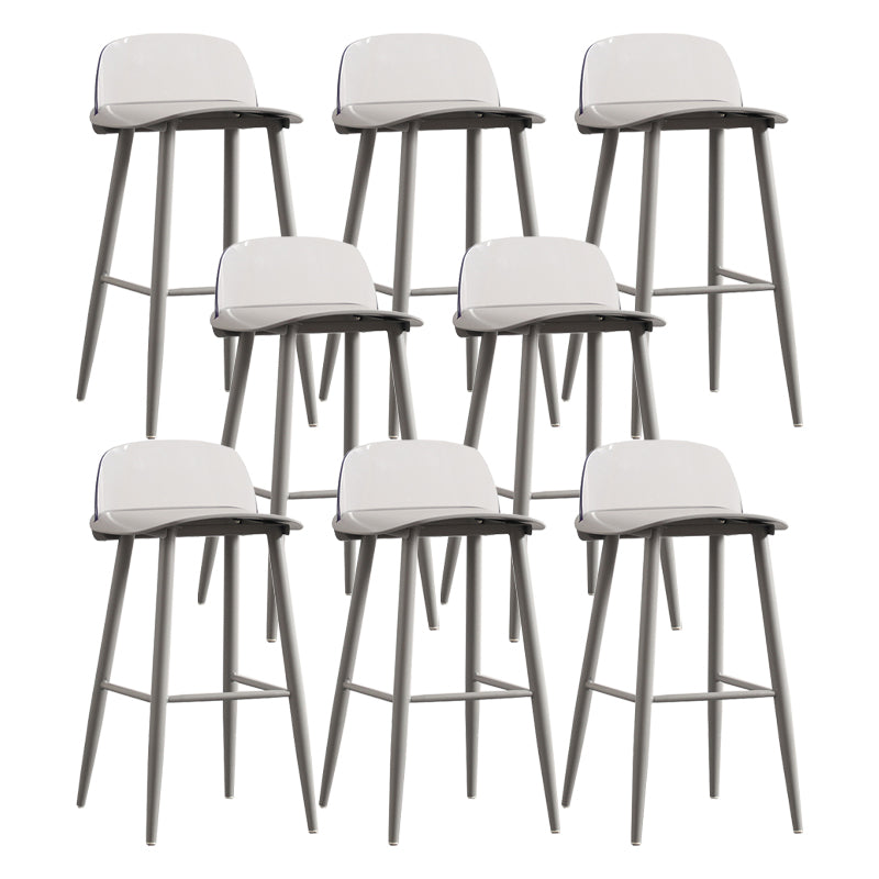 Modern Backrest Armless Counter Stool Iron Cafe Bar Stool with Acrylic Seat and Pedal