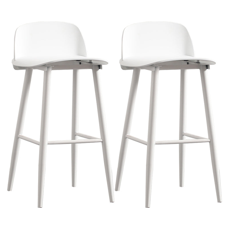 Modern Backrest Armless Counter Stool Iron Cafe Bar Stool with Acrylic Seat and Pedal