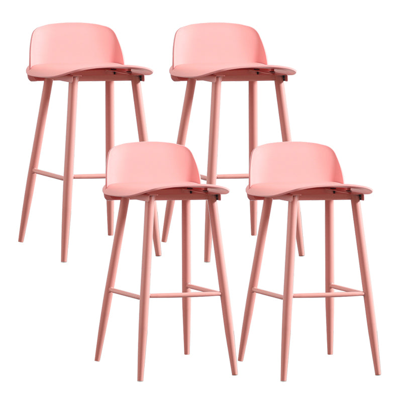 Modern Backrest Armless Counter Stool Iron Cafe Bar Stool with Acrylic Seat and Pedal