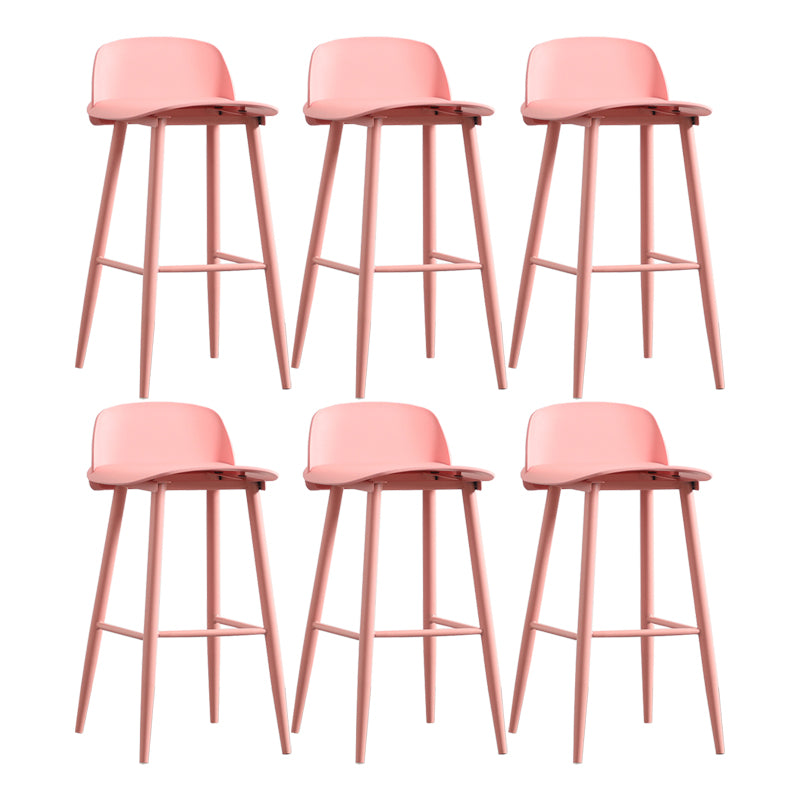 Modern Backrest Armless Counter Stool Iron Cafe Bar Stool with Acrylic Seat and Pedal