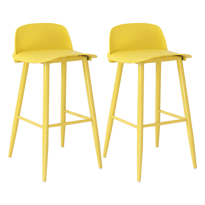 Modern Backrest Armless Counter Stool Iron Cafe Bar Stool with Acrylic Seat and Pedal