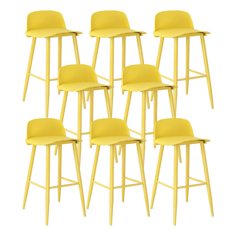 Modern Backrest Armless Counter Stool Iron Cafe Bar Stool with Acrylic Seat and Pedal