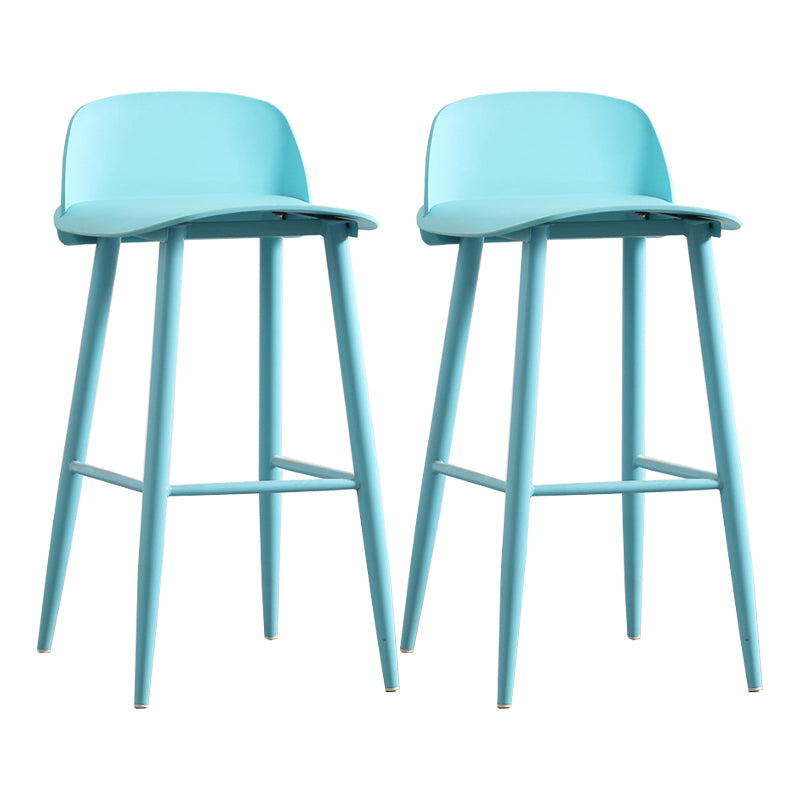 Modern Backrest Armless Counter Stool Iron Cafe Bar Stool with Acrylic Seat and Pedal