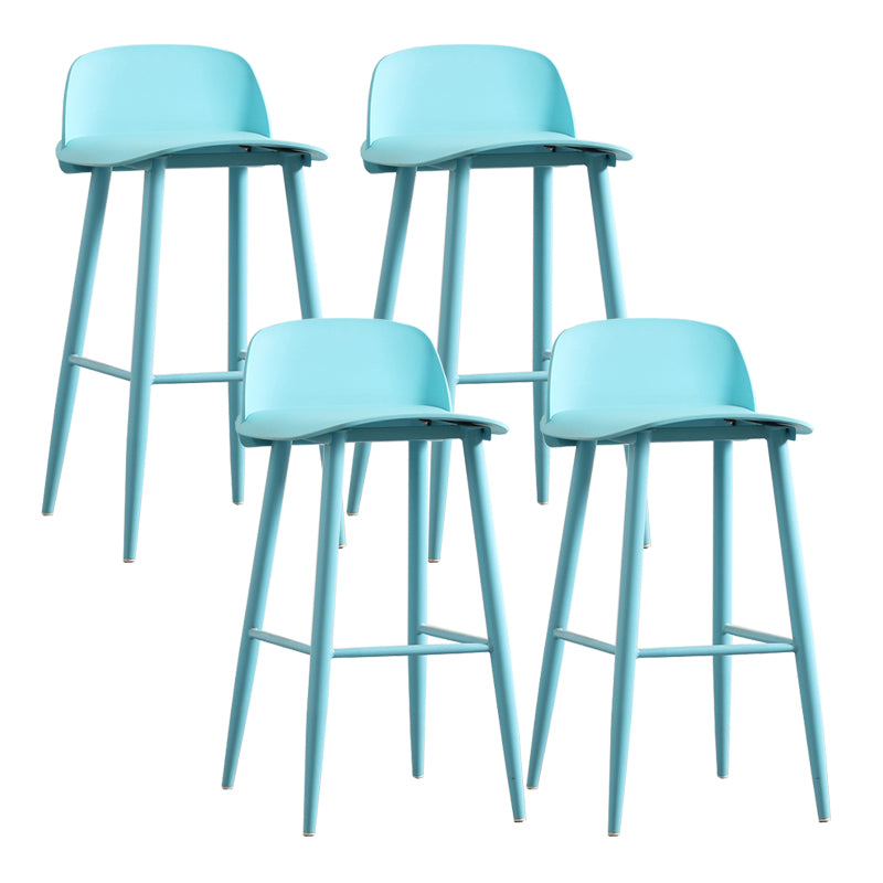 Modern Backrest Armless Counter Stool Iron Cafe Bar Stool with Acrylic Seat and Pedal