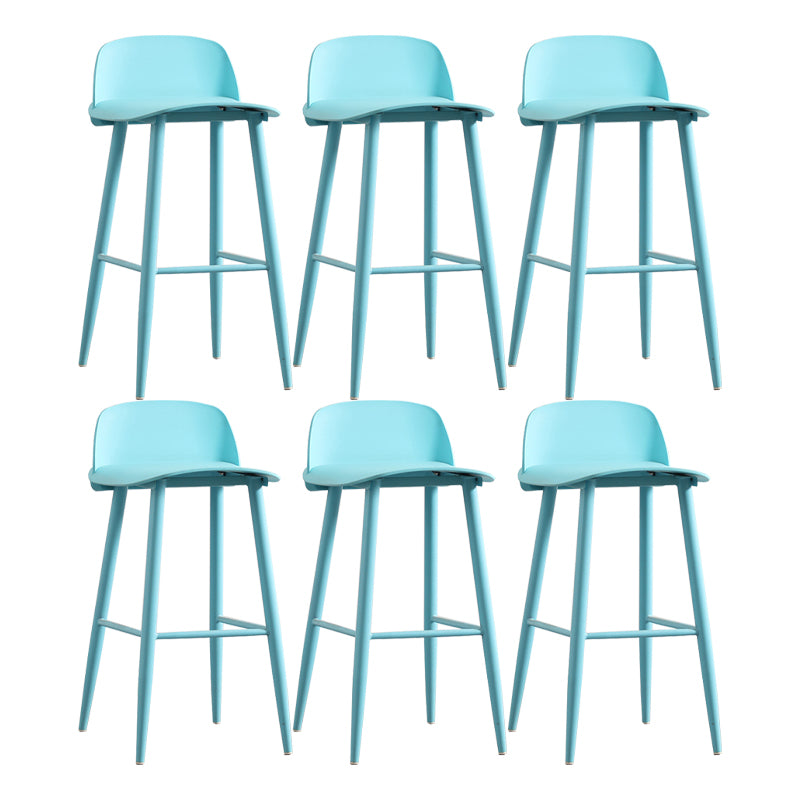 Modern Backrest Armless Counter Stool Iron Cafe Bar Stool with Acrylic Seat and Pedal