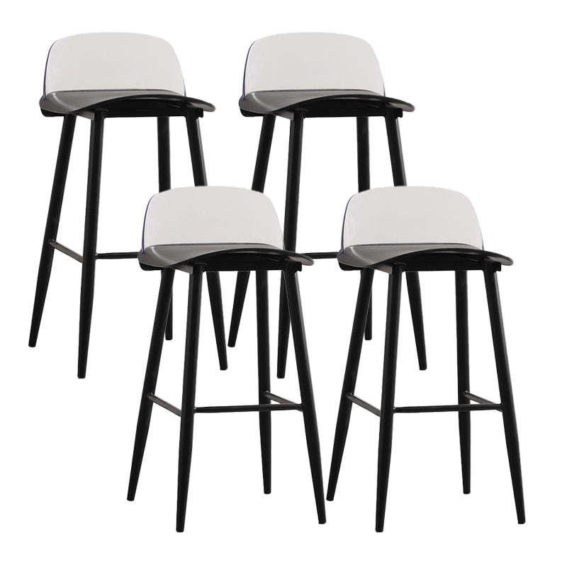 Modern Backrest Armless Counter Stool Iron Cafe Bar Stool with Acrylic Seat and Pedal