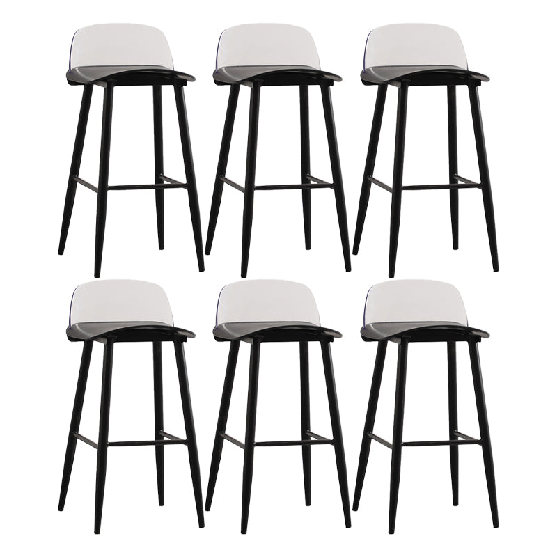 Modern Backrest Armless Counter Stool Iron Cafe Bar Stool with Acrylic Seat and Pedal