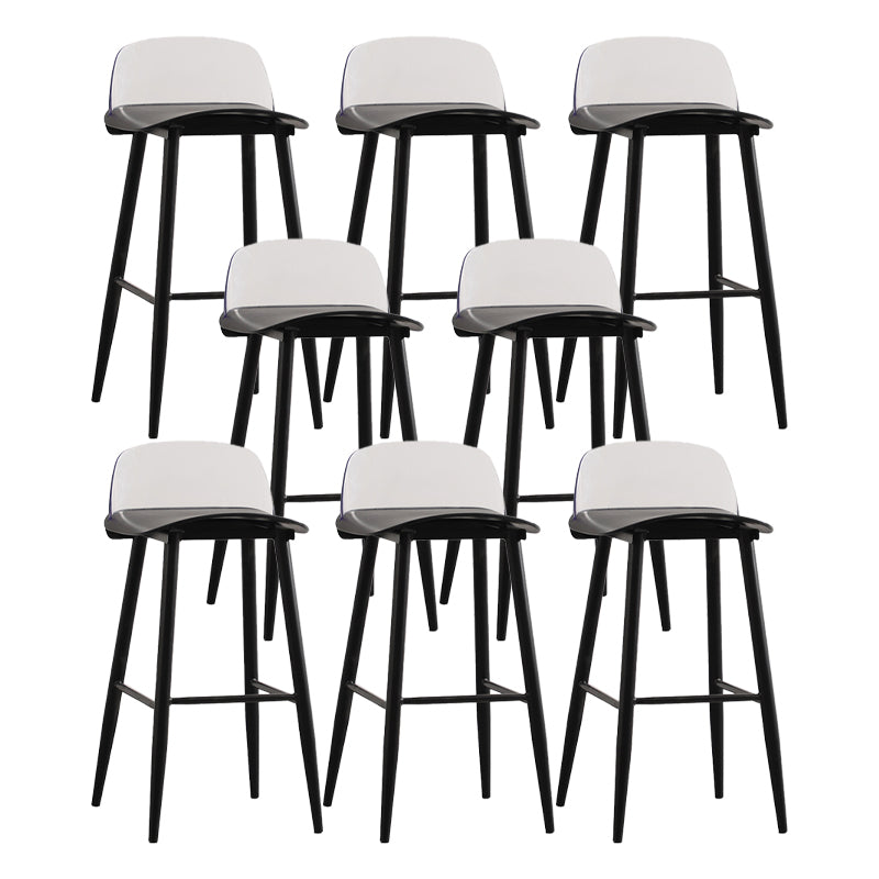 Modern Backrest Armless Counter Stool Iron Cafe Bar Stool with Acrylic Seat and Pedal