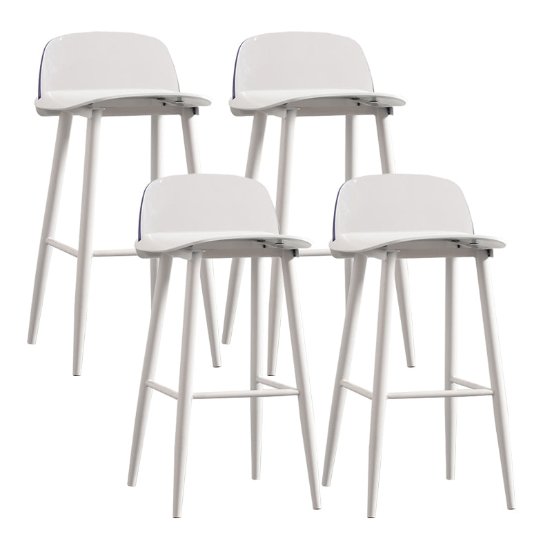 Modern Backrest Armless Counter Stool Iron Cafe Bar Stool with Acrylic Seat and Pedal