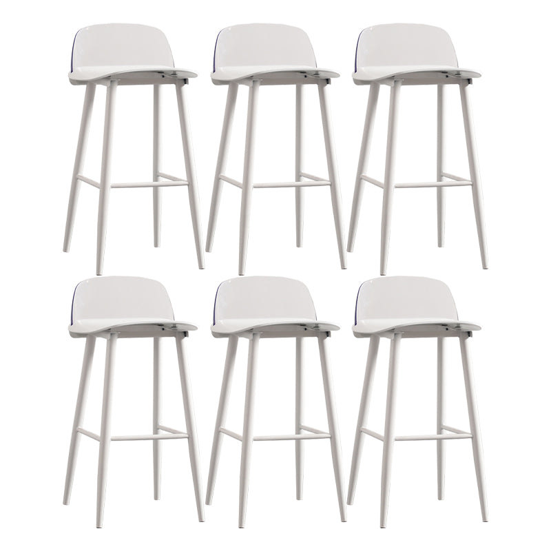 Modern Backrest Armless Counter Stool Iron Cafe Bar Stool with Acrylic Seat and Pedal