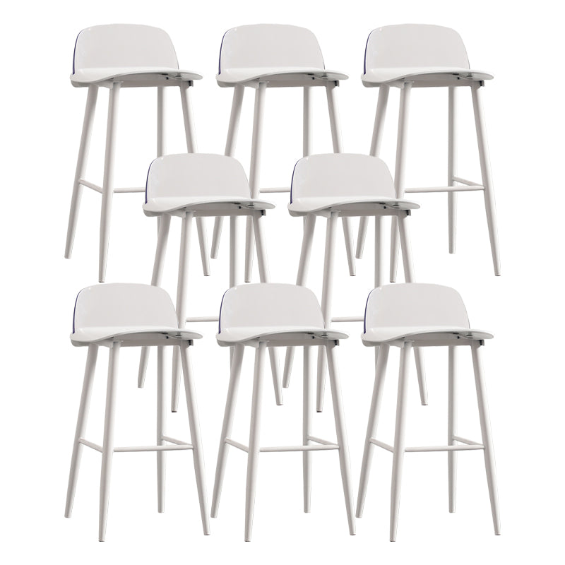 Modern Backrest Armless Counter Stool Iron Cafe Bar Stool with Acrylic Seat and Pedal