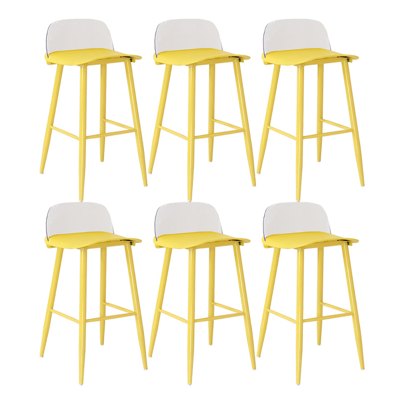 Modern Backrest Armless Counter Stool Iron Cafe Bar Stool with Acrylic Seat and Pedal